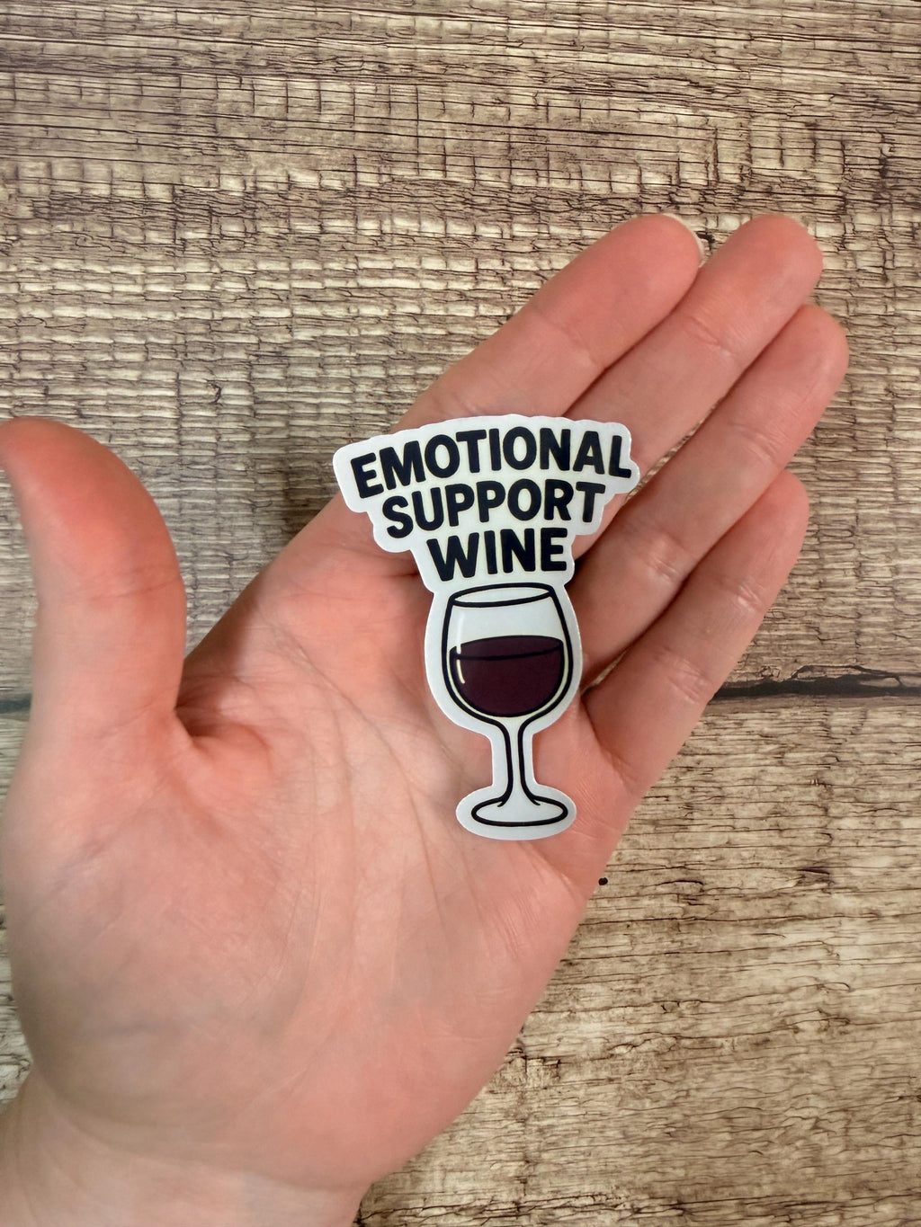 Funny Wine Waterproof Sticker: Emotional Support Wine Vinyl Decal Gift