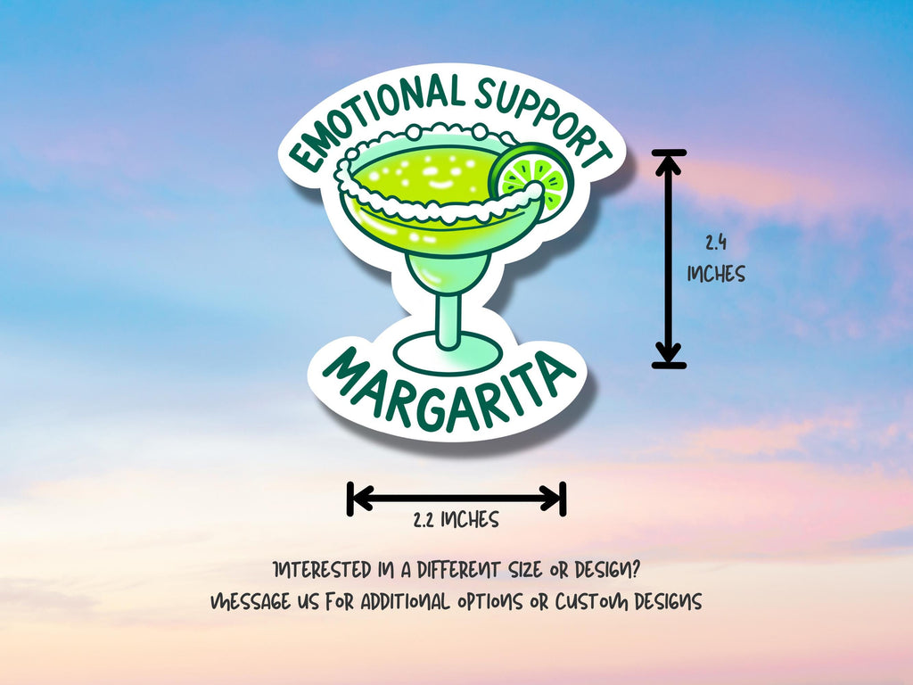 Emotional Support Margarita Sticker: Funny Waterproof Vinyl Decal