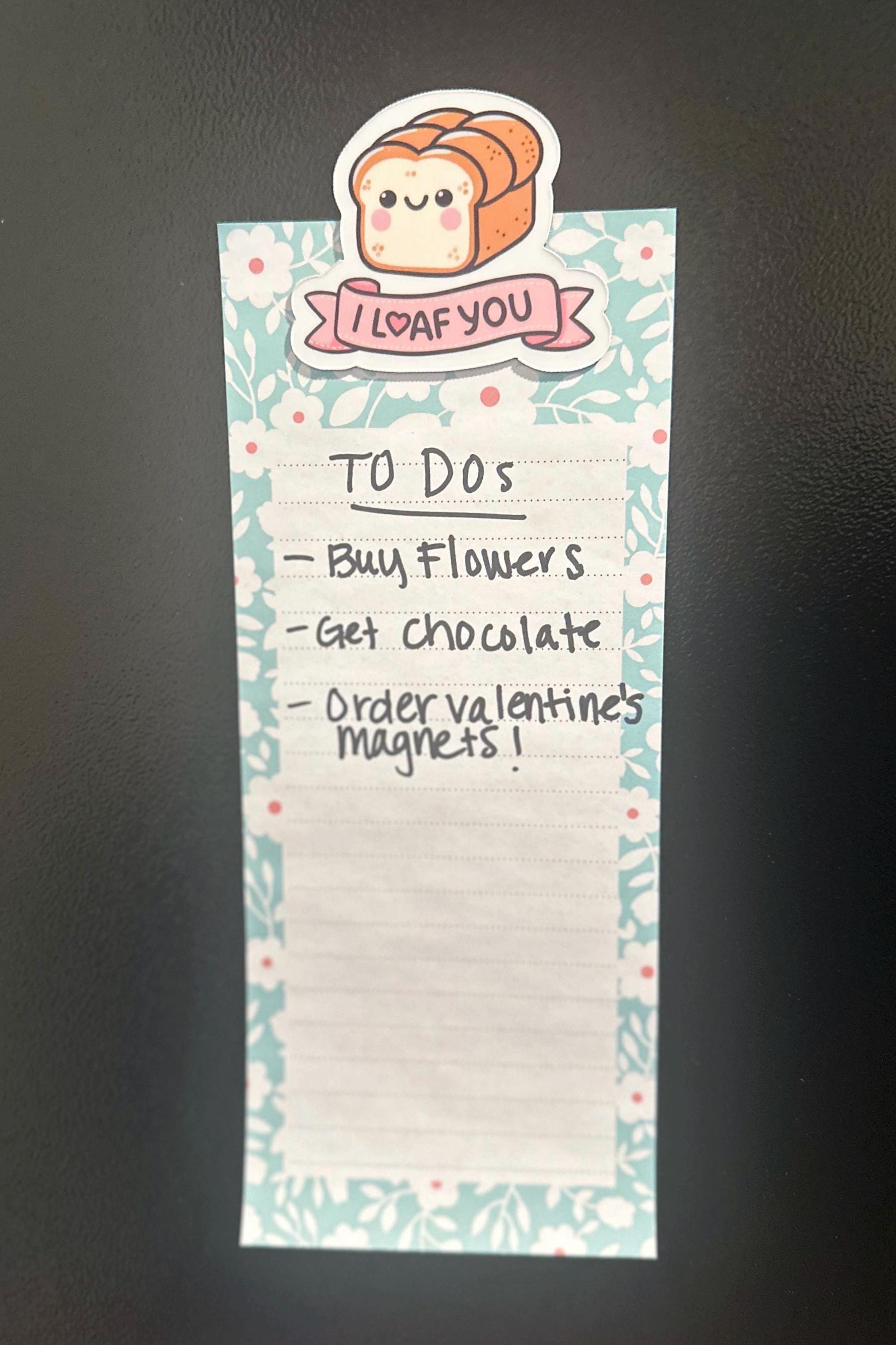 Food Lover Waterproof Sticker "I Loaf You" Cute Bread Pun Vinyl Decal & Magnet Funny Foodie Gift for Laptops, Water Bottles