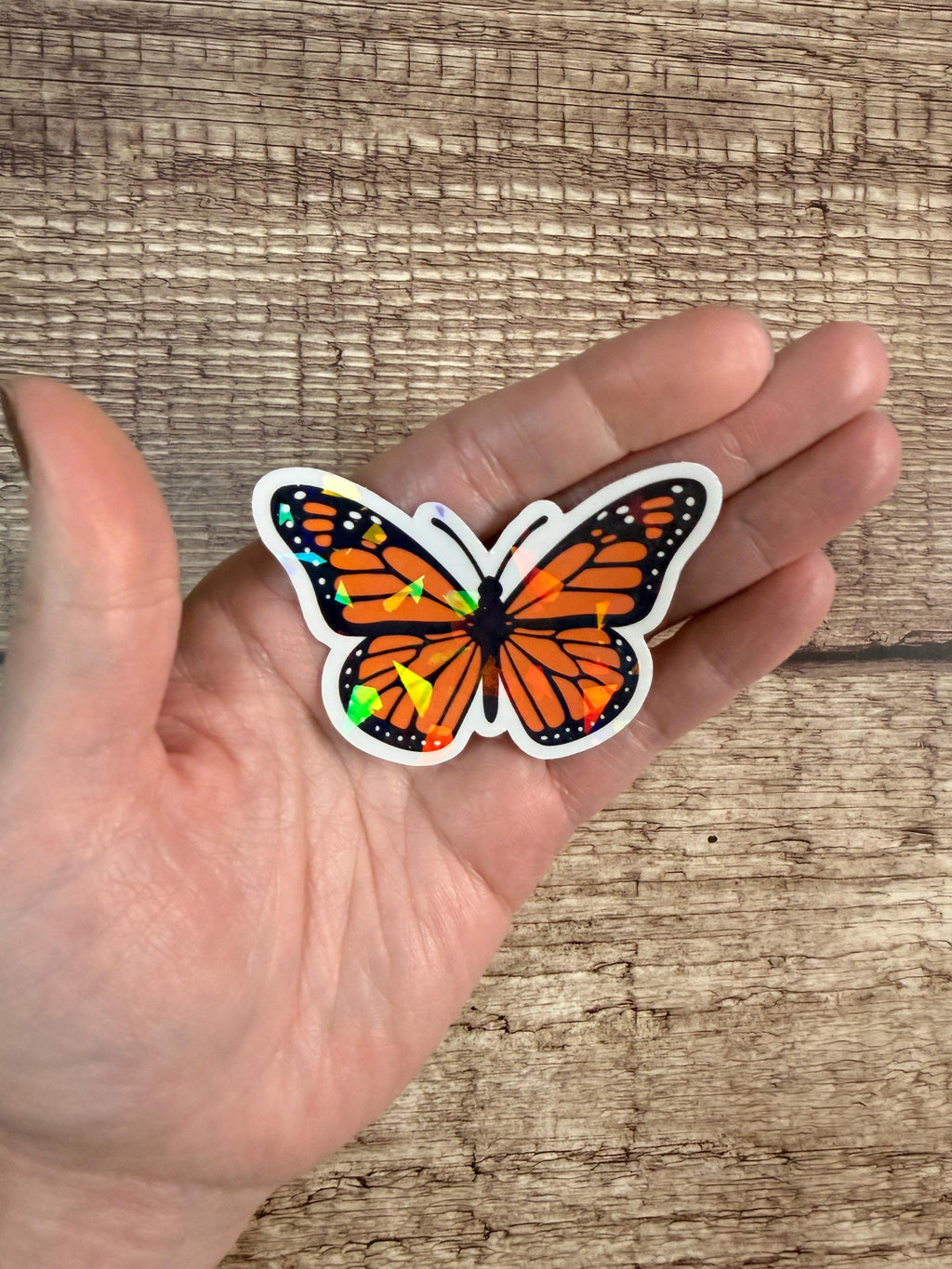 Holographic Monarch Butterfly Vinyl Sticker - Cute Shiny Butterfly Vinyl Decal Gift