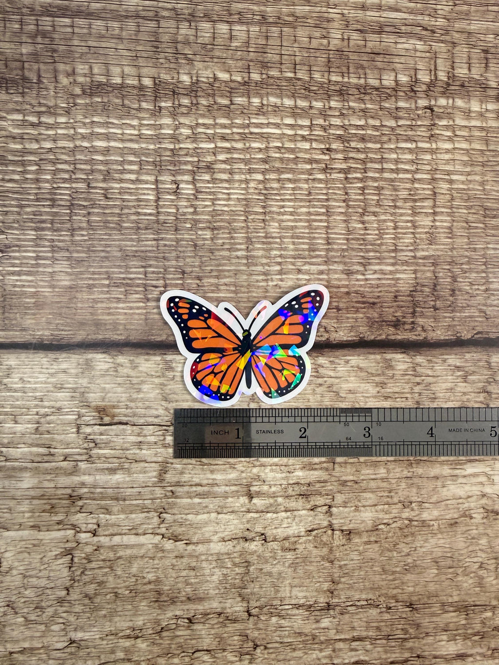 Holographic Monarch Butterfly Vinyl Sticker - Cute Shiny Butterfly Vinyl Decal Gift