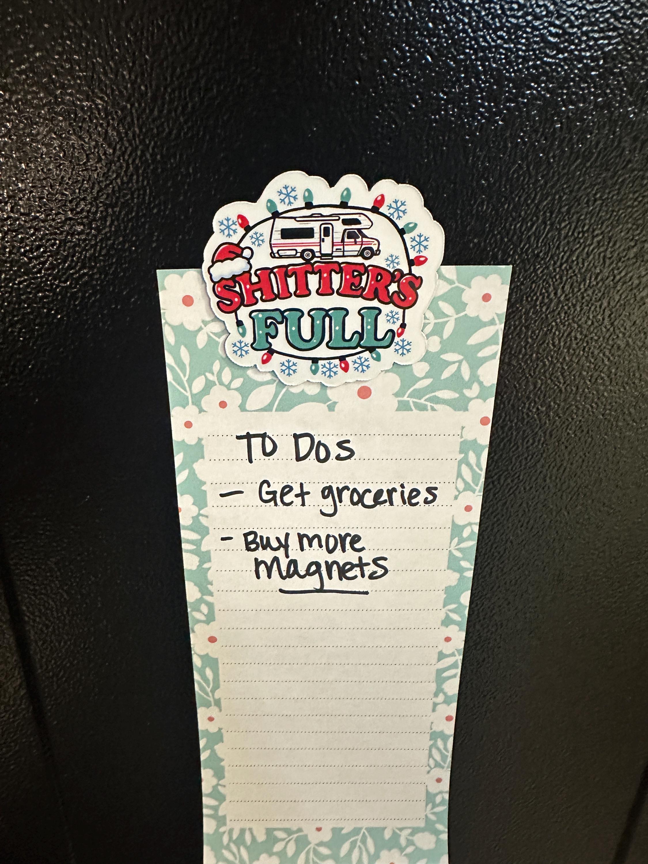 Funny Holiday Movie Quote Waterproof Sticker "Shitter's Full" Christmas Vacation Vinyl Decal