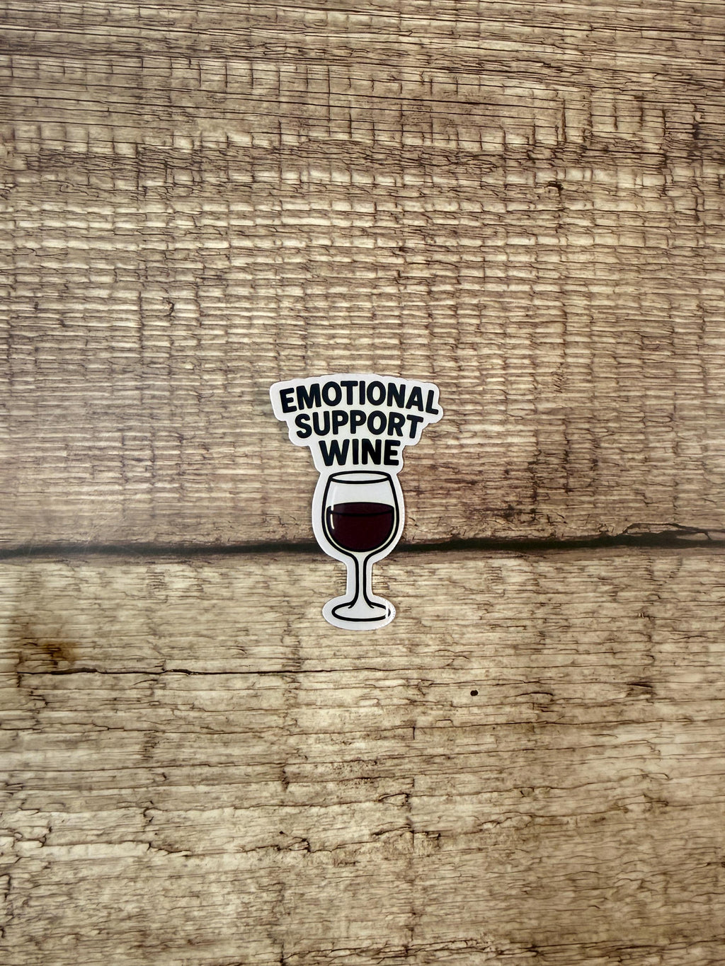 Funny Wine Waterproof Sticker: Emotional Support Wine Vinyl Decal Gift