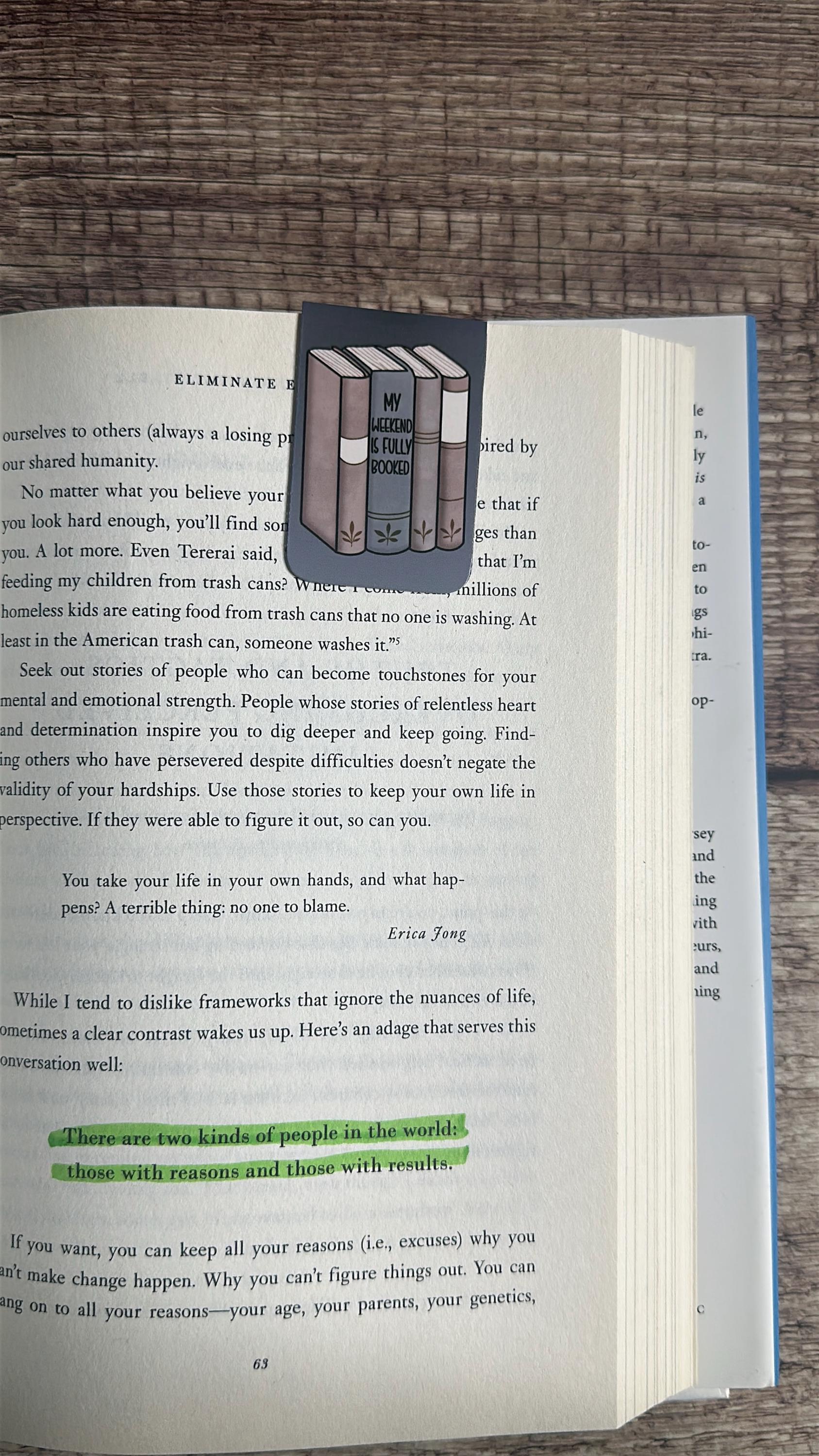 Funny Magnetic Bookmark: My Weekend is Fully Booked - Gift for Book Lovers