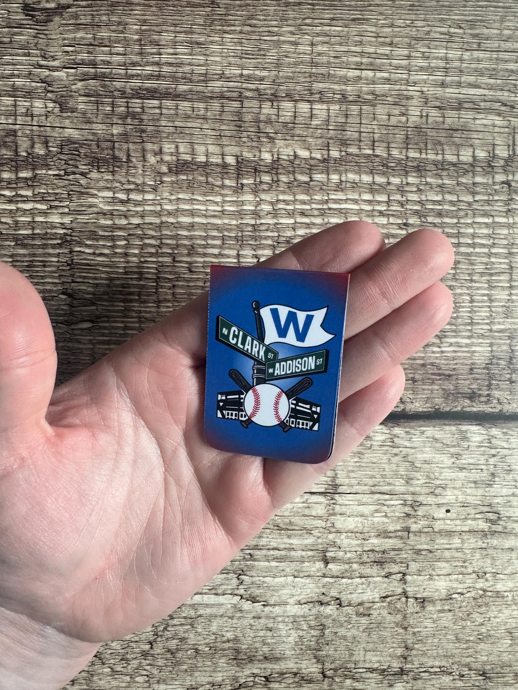 Cubs Inspired Magnetic Bookmark – Addison & Clark Wrigley Field Inspired Design – Page Marker Gift for Fans