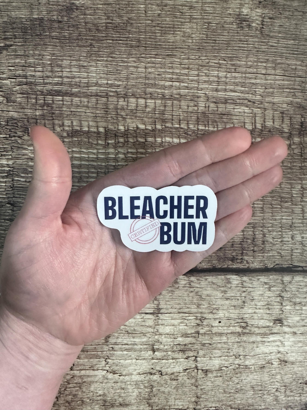 Certified Bleacher Bum Waterproof Sticker – Chicago Baseball Fan Vinyl Decal – Funny Cubs-Inspired Design