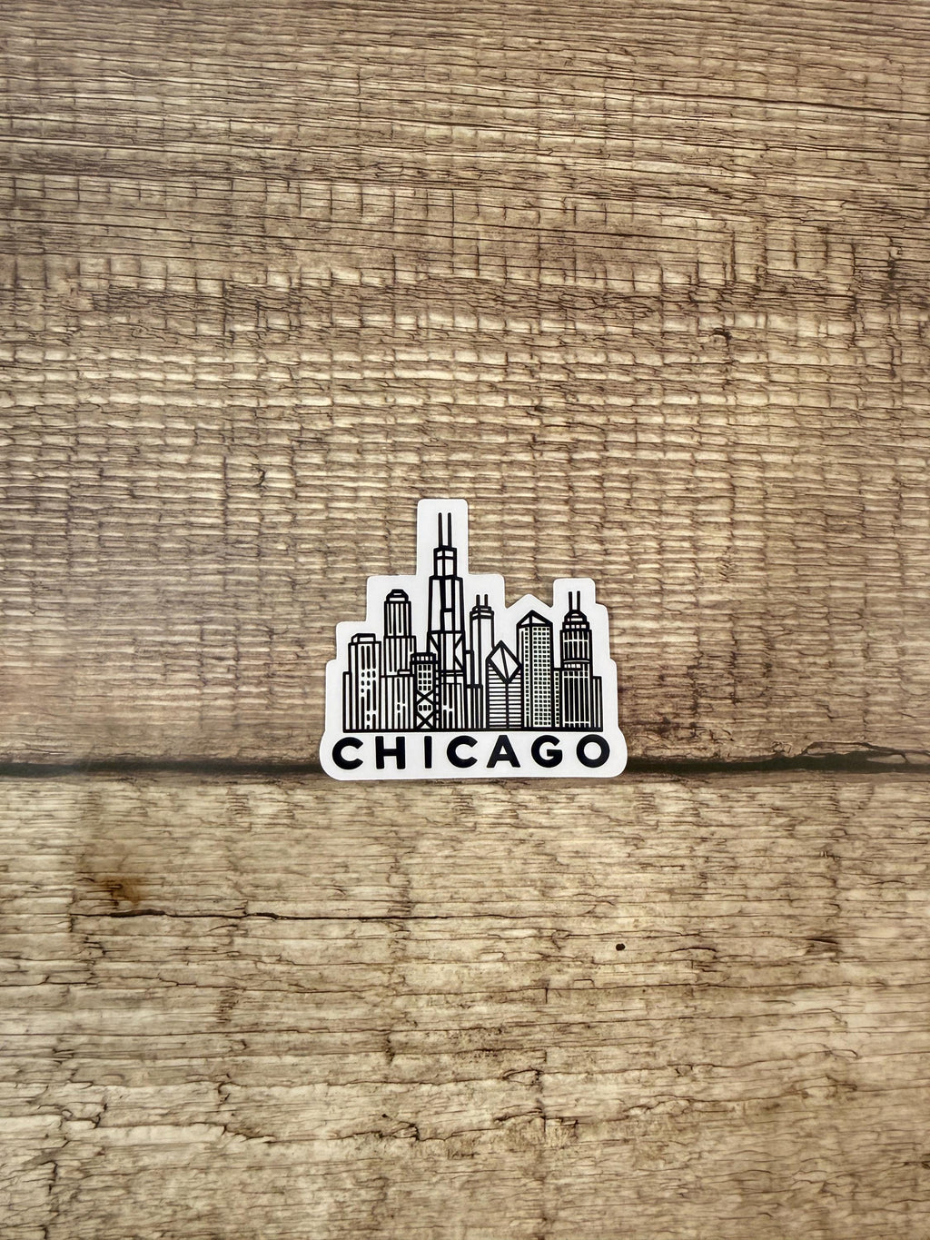 Chicago Skyline Sticker: Windy City Line Art - Waterproof Vinyl Decal