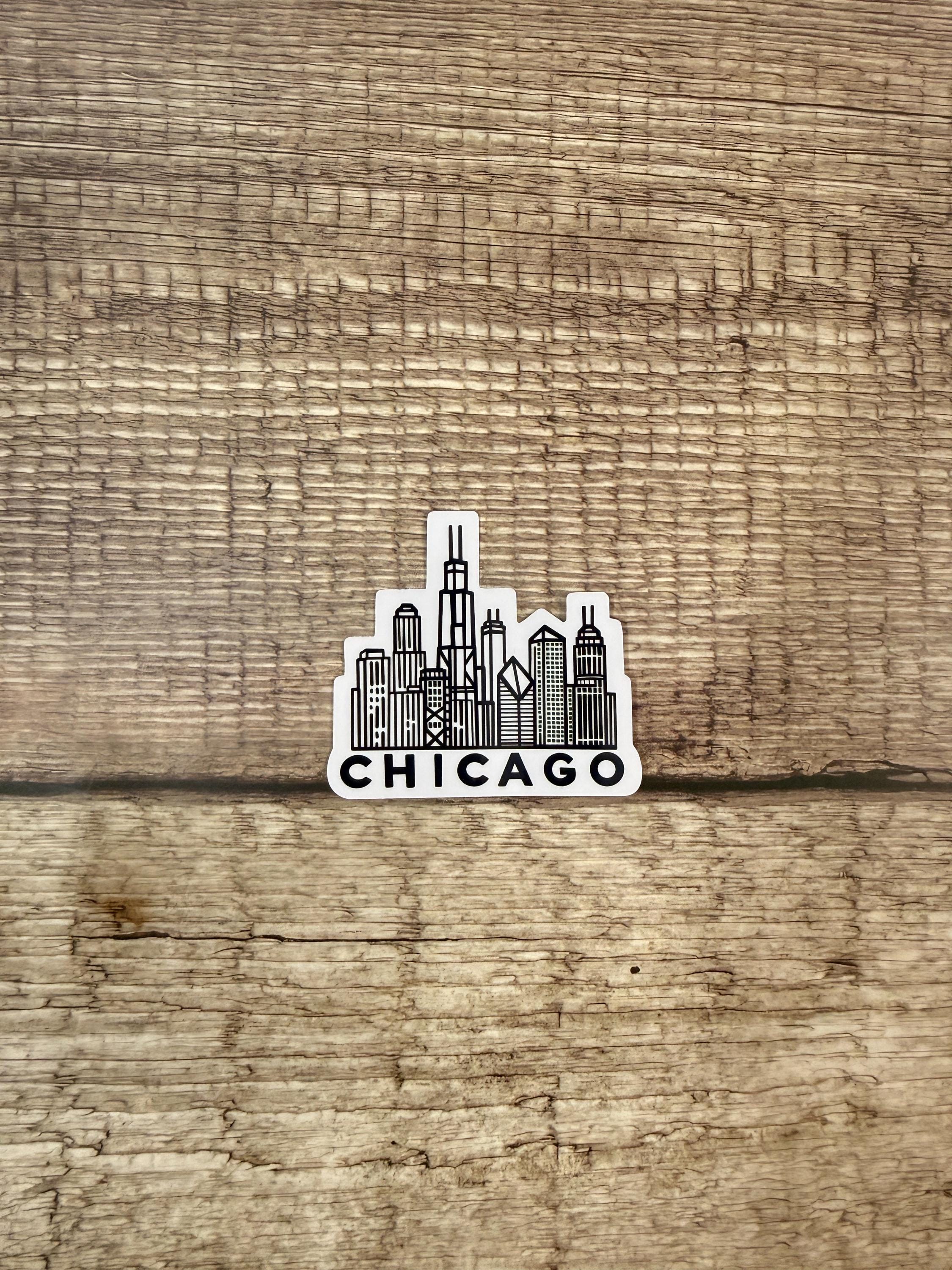 Chicago Skyline Sticker: Windy City Line Art - Waterproof Vinyl Decal
