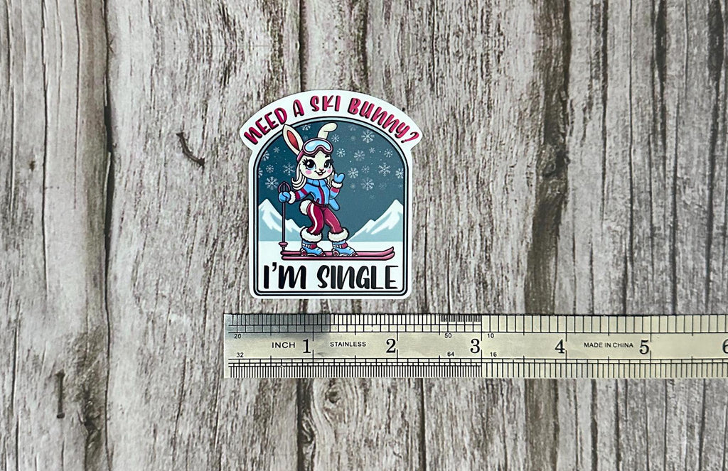 Ski Bunny Sticker: Funny Winter Sports, Snowboard Humor Waterproof Vinyl Decal