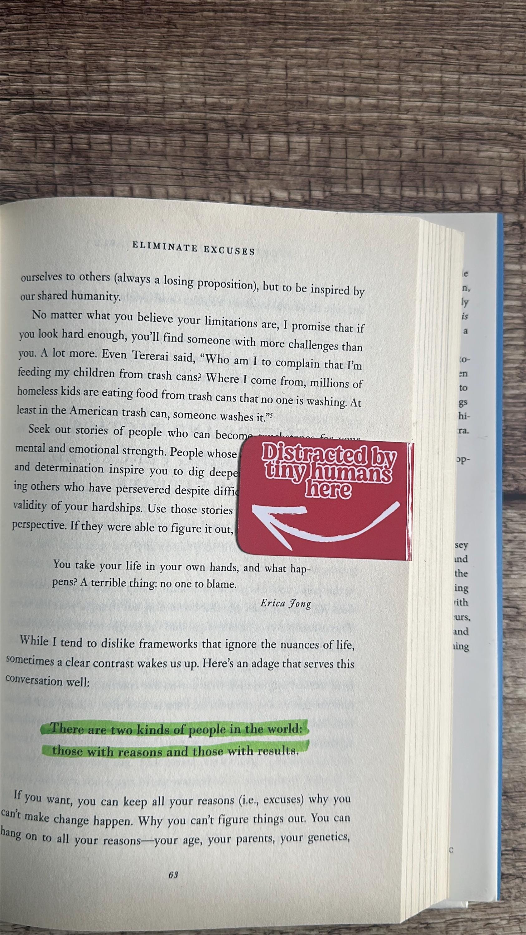 Funny Magnetic Bookmark: "Distracted by Tiny Humans" - Gift for Parents - Double-sided