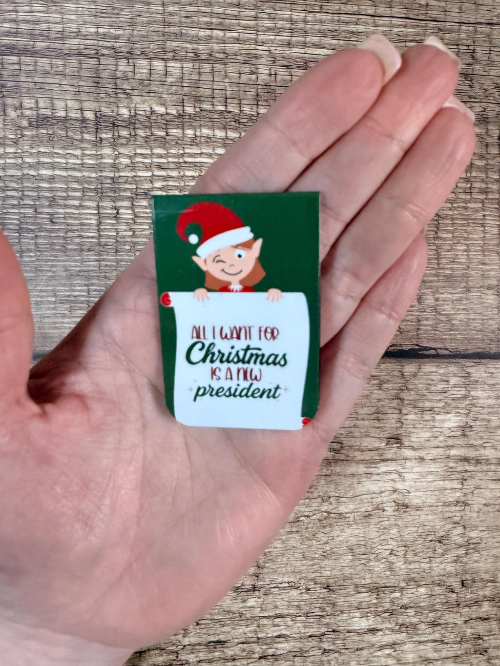 Funny Political Holiday Bookmark | “All I Want for Christmas Is a New President” Magnetic Bookmark | Christmas Reading Accessory