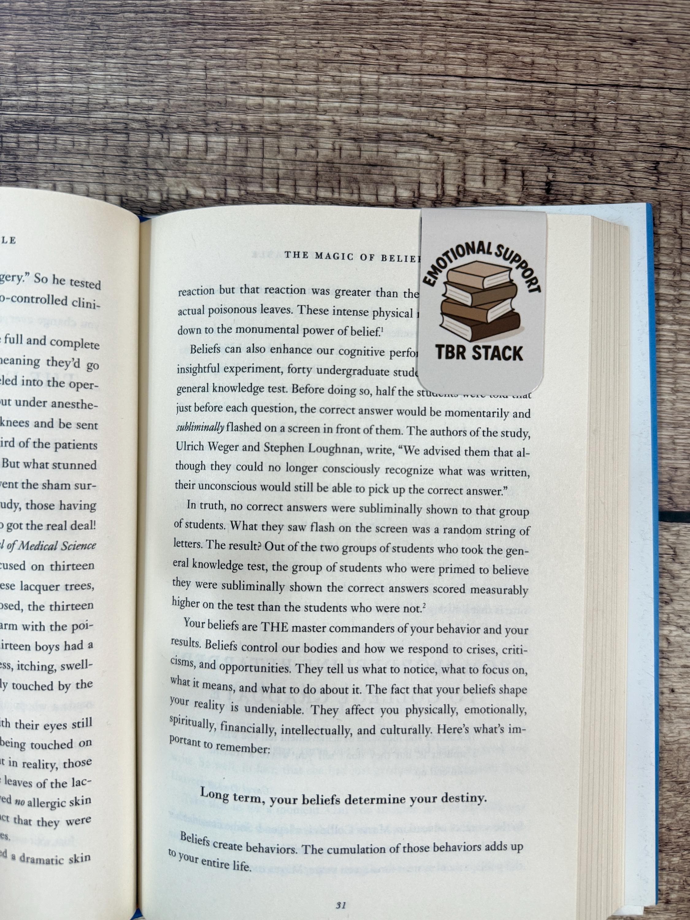 Emotional Support TBR Magnetic Bookmark – Book Lover Bookmark – Page Marker Gift for Readers