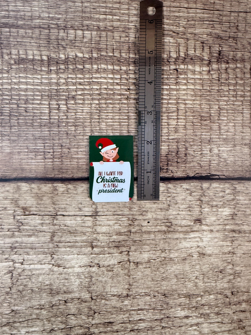 Funny Political Holiday Bookmark | “All I Want for Christmas Is a New President” Magnetic Bookmark | Christmas Reading Accessory