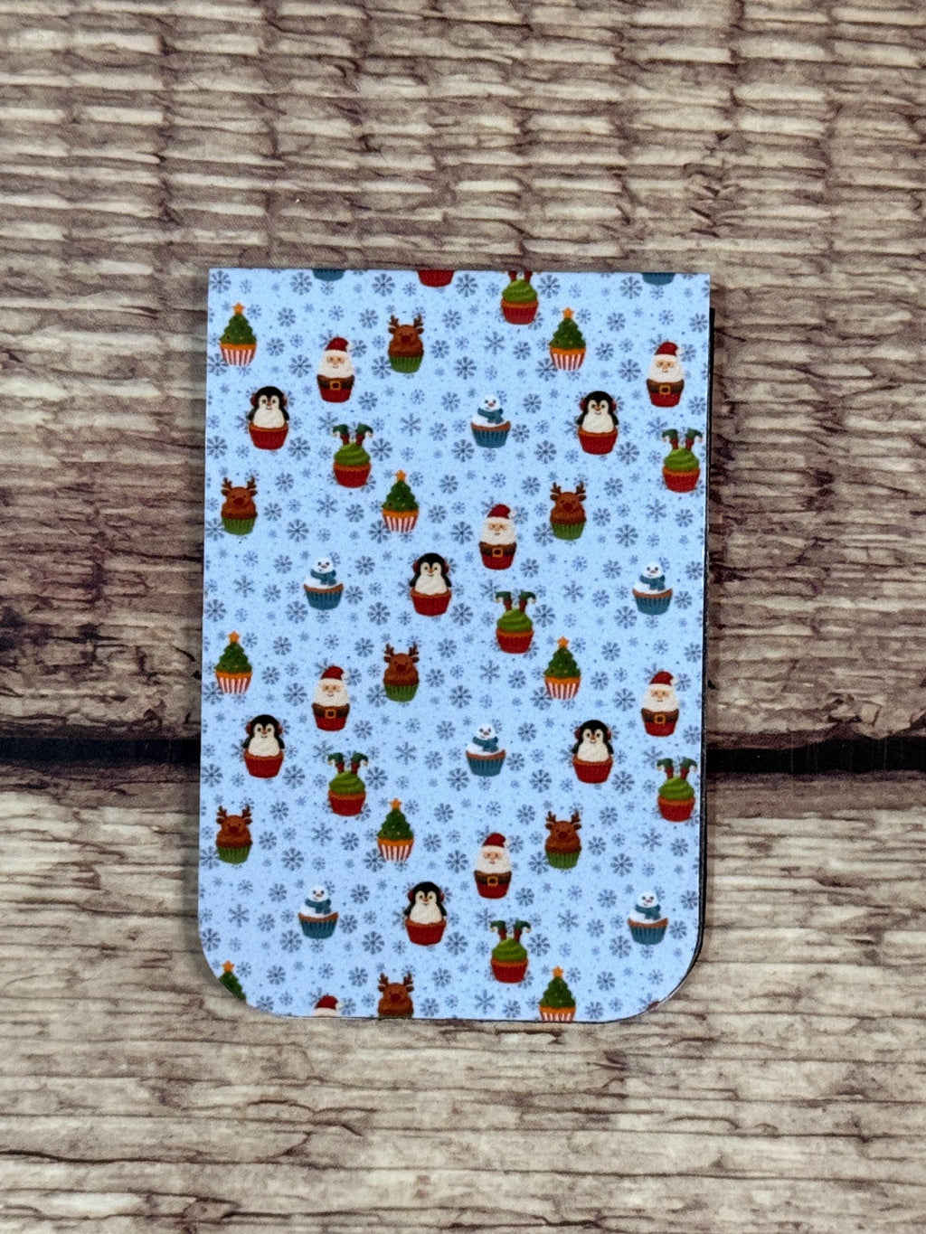 Winter Cupcake Magnetic Bookmark | Holiday Pattern Page Turner for Books & Planners • Snowflake Bookmark for Cozy Winter Reading