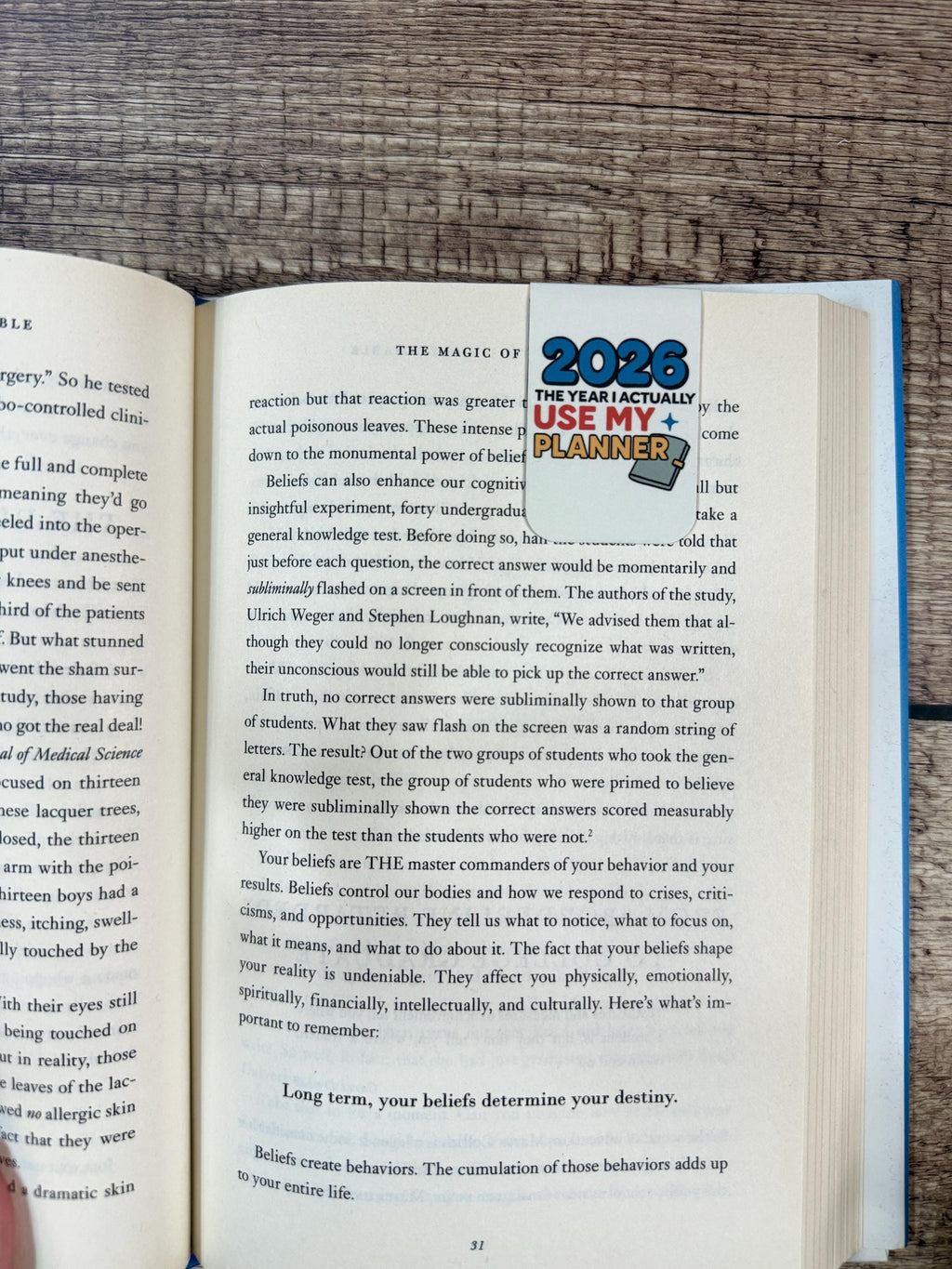 2026 Planner Magnetic Bookmark for Planners & Journals | Funny New Year Page Marker for Goal Setters and Stationery Lovers